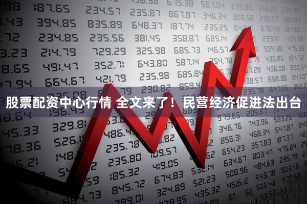 股票配资中心行情 全文来了！民营经济促进法出台